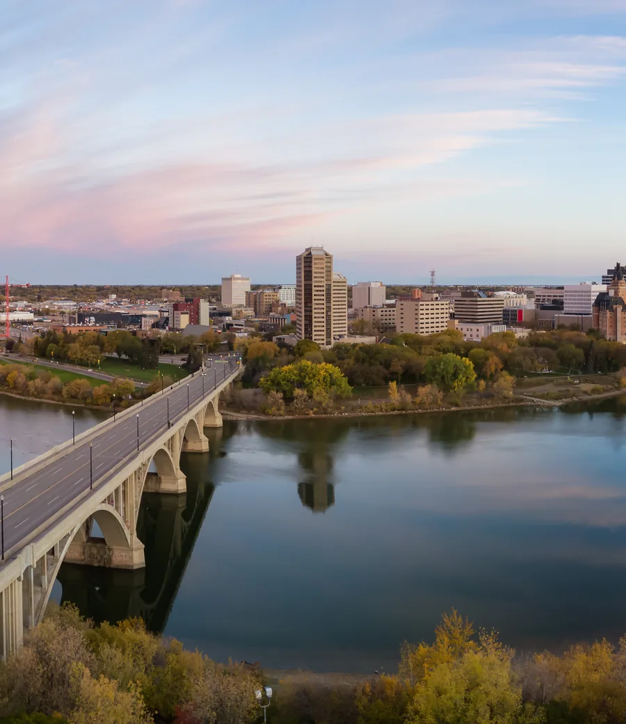 The South Saskatchewan River and the Saskatoon skyline