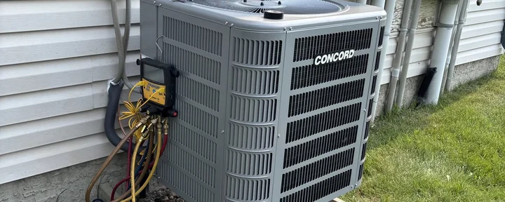Concord air conditioning unit serviced under the Aviation Mechanical maintenance plan in Saskatoon