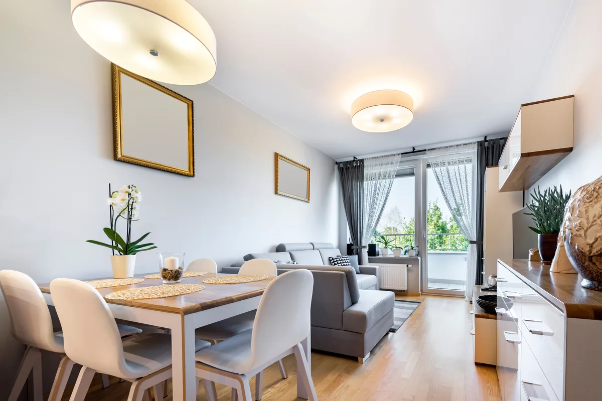 Bright open-plan living and dining room