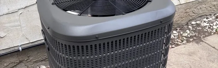 Concord central air conditioning condenser installed at a Saskatoon home