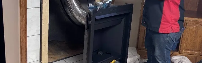 Napoleon gas fireplace installation in a Saskatoon living room