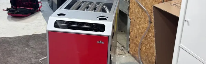 High-efficiency Armstrong Air furnace installed in a Saskatoon home