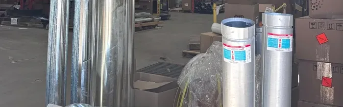 Custom ductwork fabricated in the Aviation Mechanical sheet metal shop